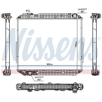 Radiateur, refroidissement du moteur NISSENS 671780