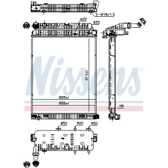 Radiateur, refroidissement du moteur NISSENS 62648