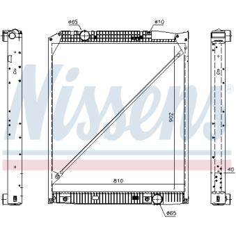 Radiateur, refroidissement du moteur NISSENS 62653A