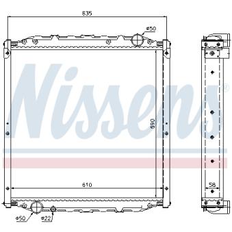 Radiateur, refroidissement du moteur NISSENS 62877A