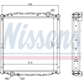 Radiateur, refroidissement du moteur NISSENS 62880A