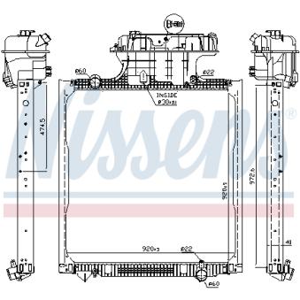 Radiateur, refroidissement du moteur NISSENS 62873
