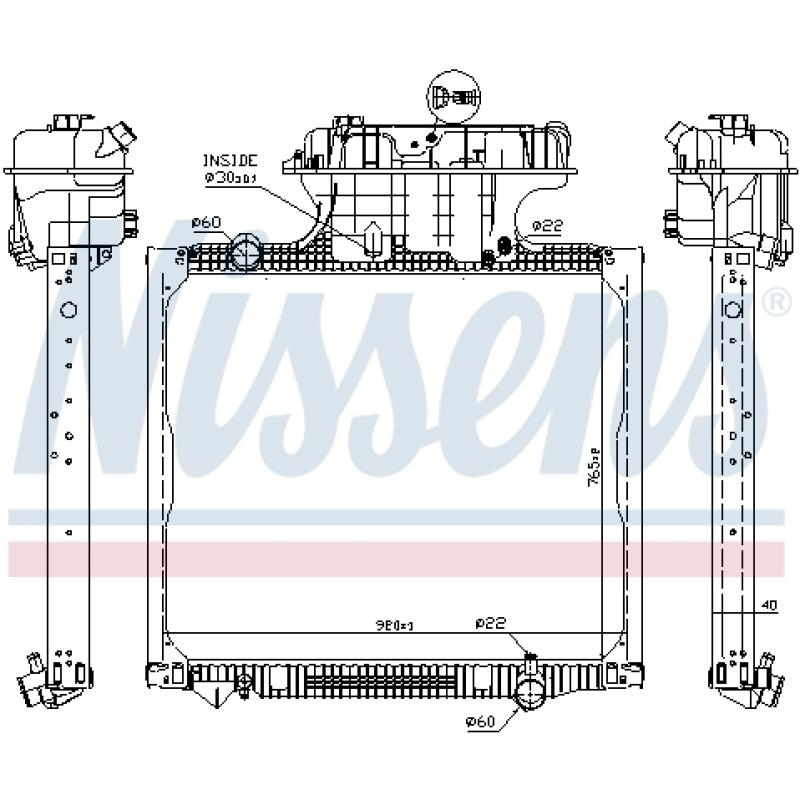 Radiateur, refroidissement du moteur NISSENS 62875 - Visuel 1