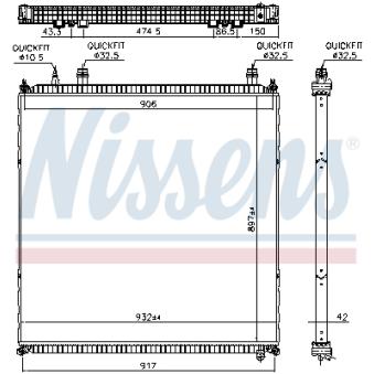 Radiateur, refroidissement du moteur NISSENS 606764