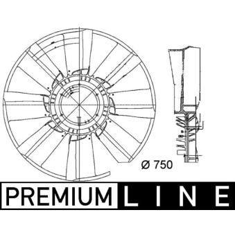Roue du souffleur, refroidissementdu moteur MAHLE CFW 34 000P