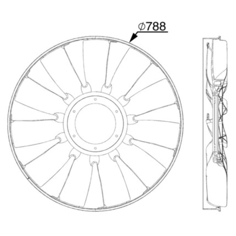 Roue du souffleur, refroidissementdu moteur MAHLE CFW 36 000P - Visuel 2