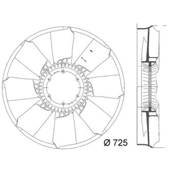 Roue du souffleur, refroidissementdu moteur MAHLE CFW 50 000P