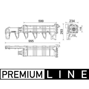 Radiateur, réaspiration des gaz d'échappement MAHLE CE 37 000P