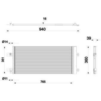 Condenseur, climatisation MAHLE AC 1158 000P