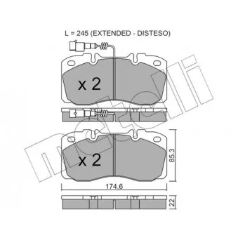 Jeu de 4 plaquettes de frein avant METELLI 22-0268-5