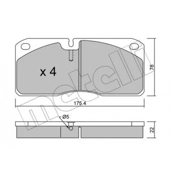 Jeu de 4 plaquettes de frein avant METELLI 22-0269-0