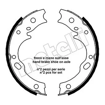 Jeu de mâchoires de frein, frein de stationnement METELLI