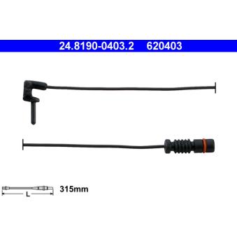 Contact d'avertissement, usure des plaquettes de frein ATE 24.8190-0403.2