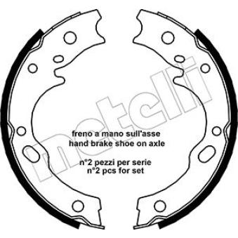 Jeu de mâchoires de frein, frein de stationnement METELLI 53-0571