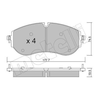Jeu de 4 plaquettes de frein avant METELLI