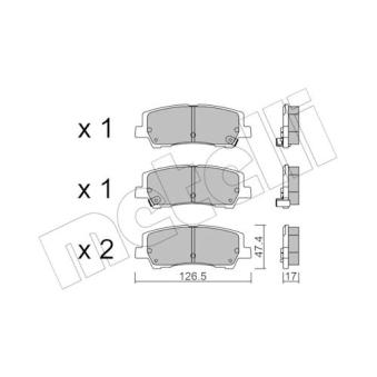 Jeu de 4 plaquettes de frein arrière METELLI 22-1184-0