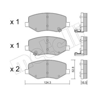 Jeu de 4 plaquettes de frein avant METELLI
