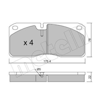 Jeu de 4 plaquettes de frein avant METELLI