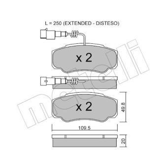 Jeu de 4 plaquettes de frein arrière METELLI 22-0532-1