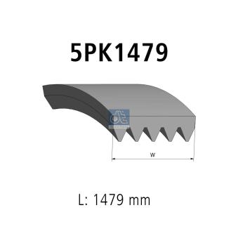 Courroie trapézoïdale à nervures DT 2.15563