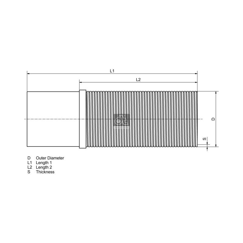 Tuyau flexible, échappement DT 3.25053 - Visuel 1