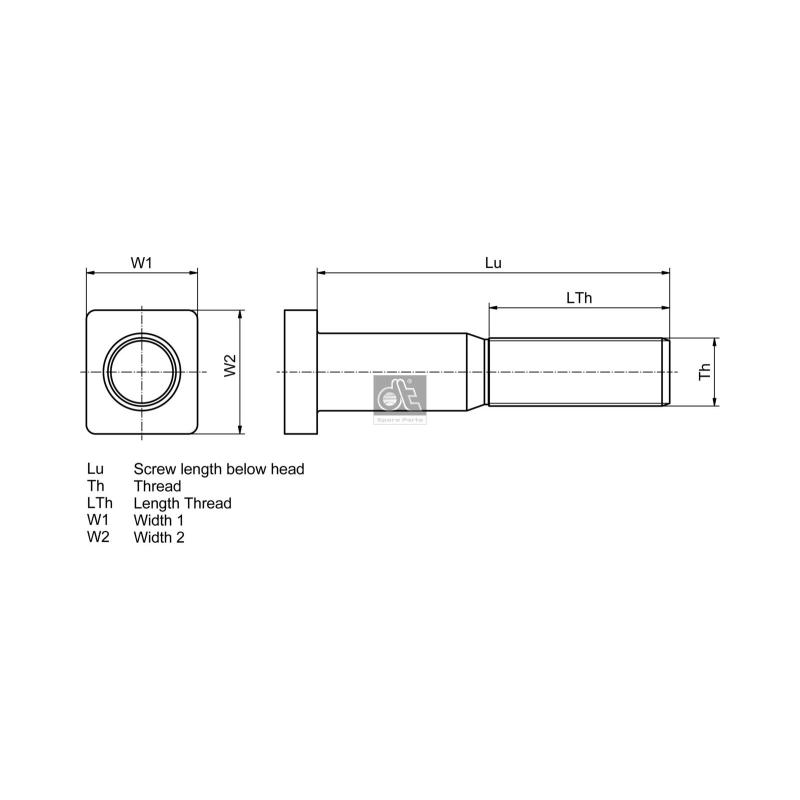 Boulon de roue DT 1.17034 - Visuel 1