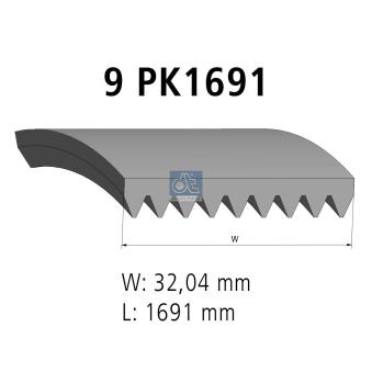 Courroie trapézoïdale à nervures DT 4.80765