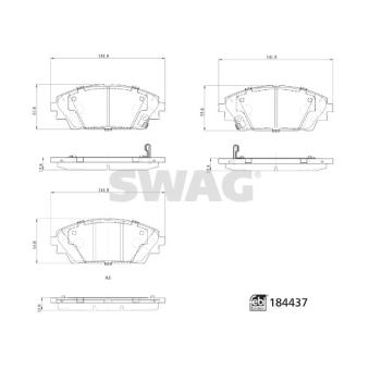 Jeu de 4 plaquettes de frein avant SWAG 33 10 9371