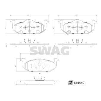 Jeu de 4 plaquettes de frein avant SWAG 33 10 9374