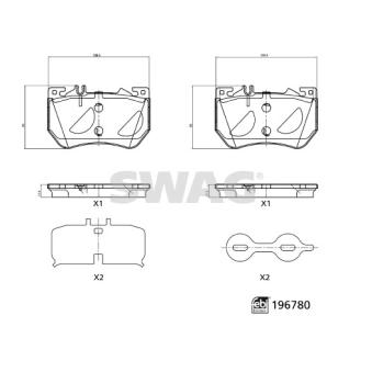 Jeu de 4 plaquettes de frein avant SWAG 33 11 2340