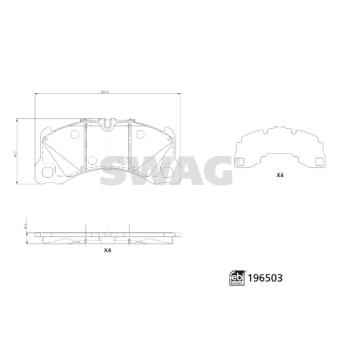 Jeu de 4 plaquettes de frein avant SWAG 33 11 2195