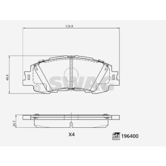 Jeu de 4 plaquettes de frein avant SWAG 33 11 2154