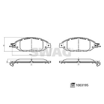 Jeu de 4 plaquettes de frein avant SWAG 33 11 4317