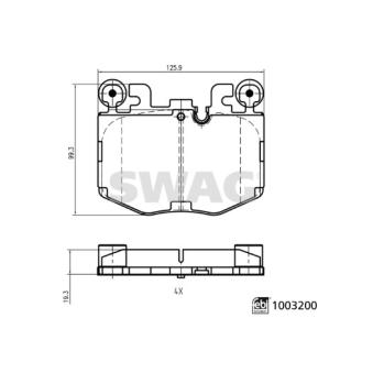 Jeu de 4 plaquettes de frein avant SWAG 33 11 4322