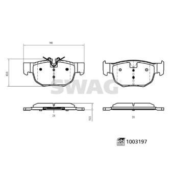 Jeu de 4 plaquettes de frein avant SWAG 33 11 4319