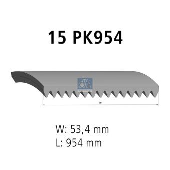 Courroie trapézoïdale à nervures DT 7.54815