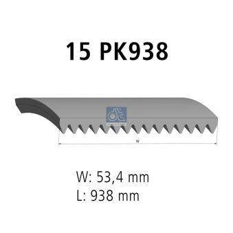 Courroie trapézoïdale à nervures DT 7.54814