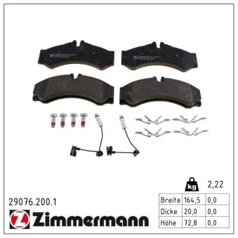 Jeu de 4 plaquettes de frein avant ZIMMERMANN 29076.200.1
