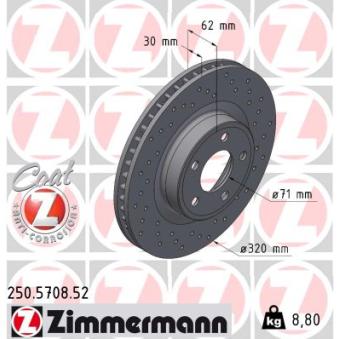 Jeu de 2 disques de frein avant ZIMMERMANN 250.5708.52