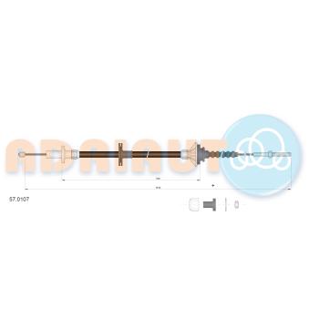 Tirette à câble, commande d'embrayage ADRIAUTO 57.0107