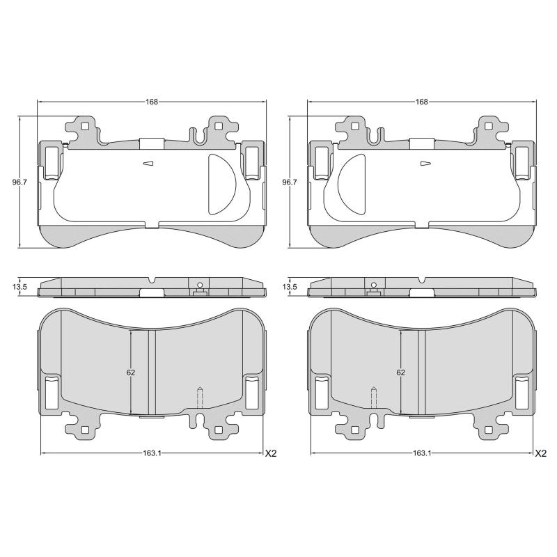 Jeu de 4 plaquettes de frein avant BREMBO P 50 183 - Visuel 3