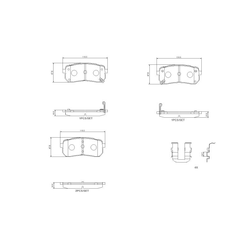 Jeu de 4 plaquettes de frein avant BREMBO P 30 035G - Visuel 3