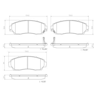 Jeu de 4 plaquettes de frein avant BREMBO P 28 066