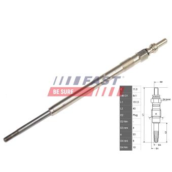 Bougie de préchauffage FAST FT82706