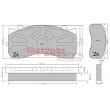 Jeu de 4 plaquettes de frein avant METZGER 1170525 - Visuel 1