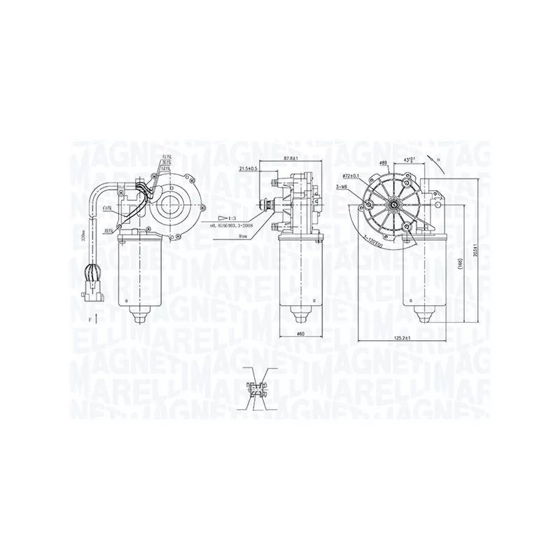 Moteur d'essuie-glace MAGNETI MARELLI 064361000010