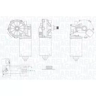 Moteur d'essuie-glace MAGNETI MARELLI 064360600010