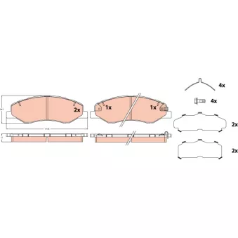 Jeu de 4 plaquettes de frein avant TRW