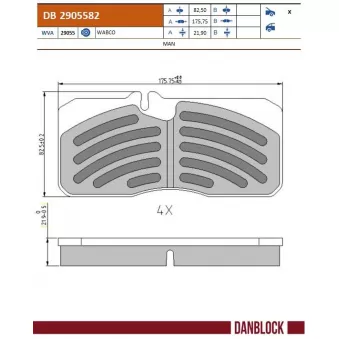 Jeu de 4 plaquettes de frein avant DANBLOCK