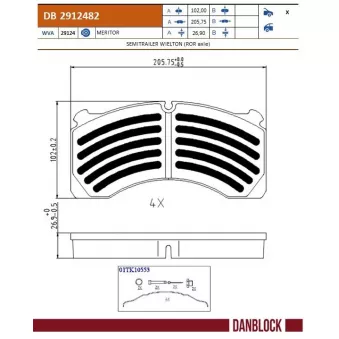 Jeu de 4 plaquettes de frein avant DANBLOCK